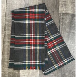 Unisex Vintage Gap Plaid Scarf  Holiday 2019 Gray Red Green Yellow 80"